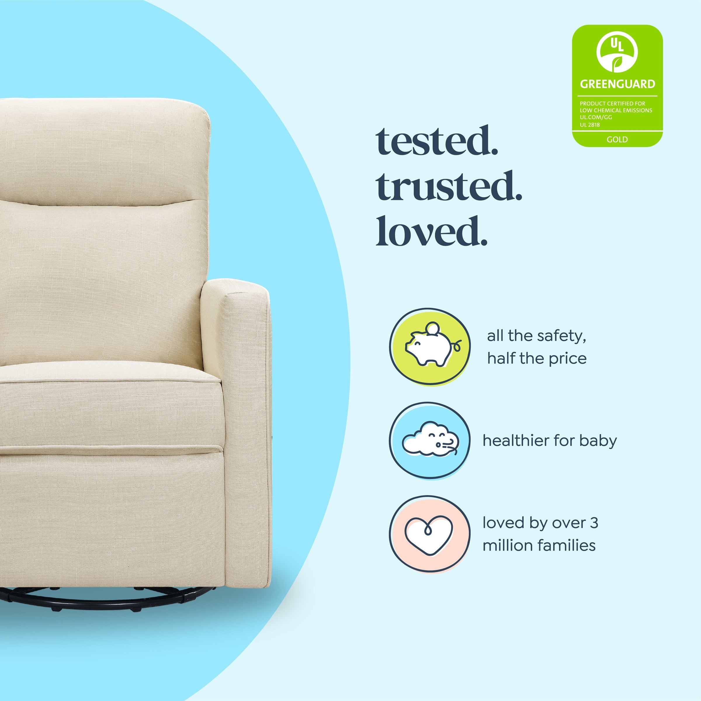 DaVinci Gabby Pillowback Swivel Glider