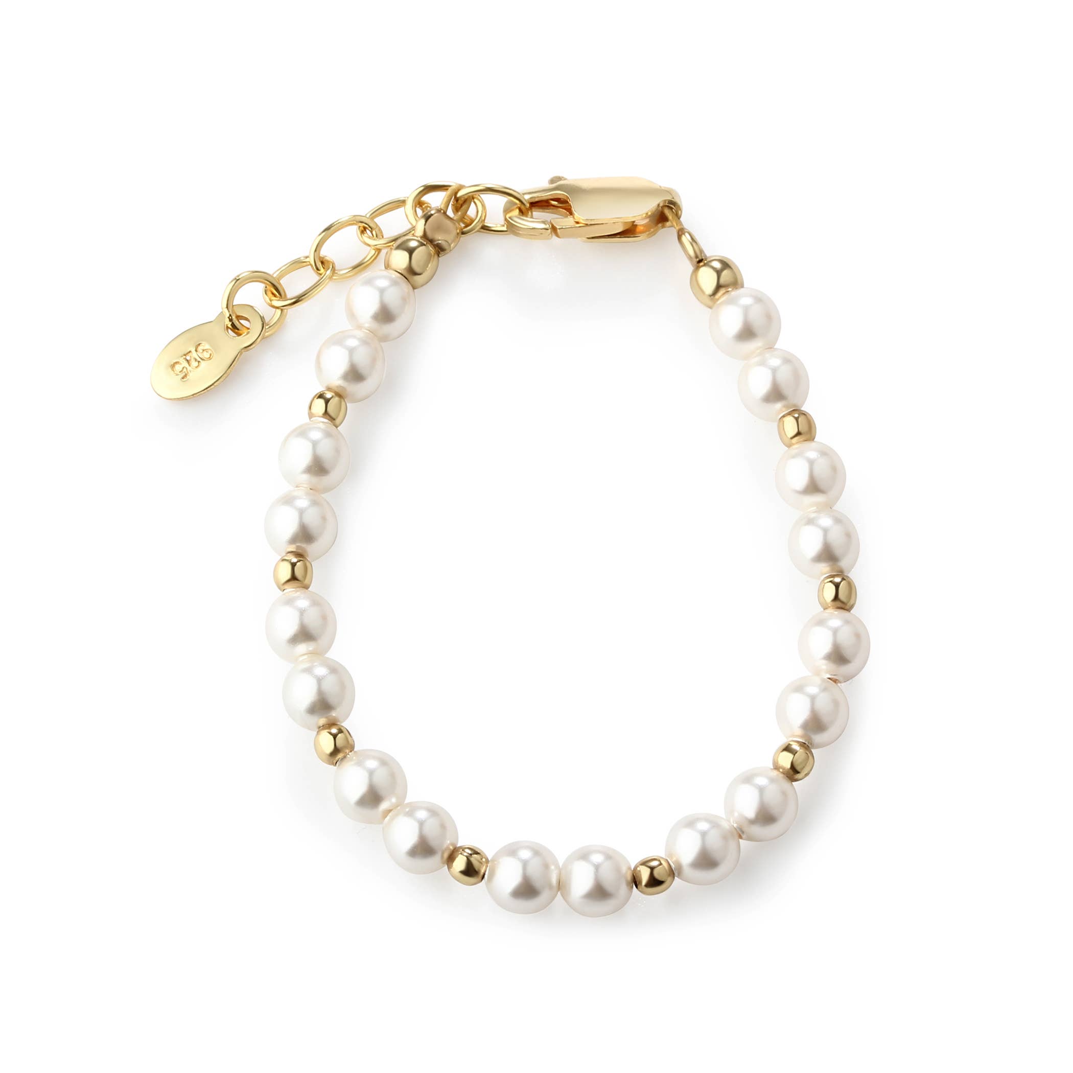 Cherished Moments - Sterling Silver Pearl Bracelet for Baby Girls Shower Gift