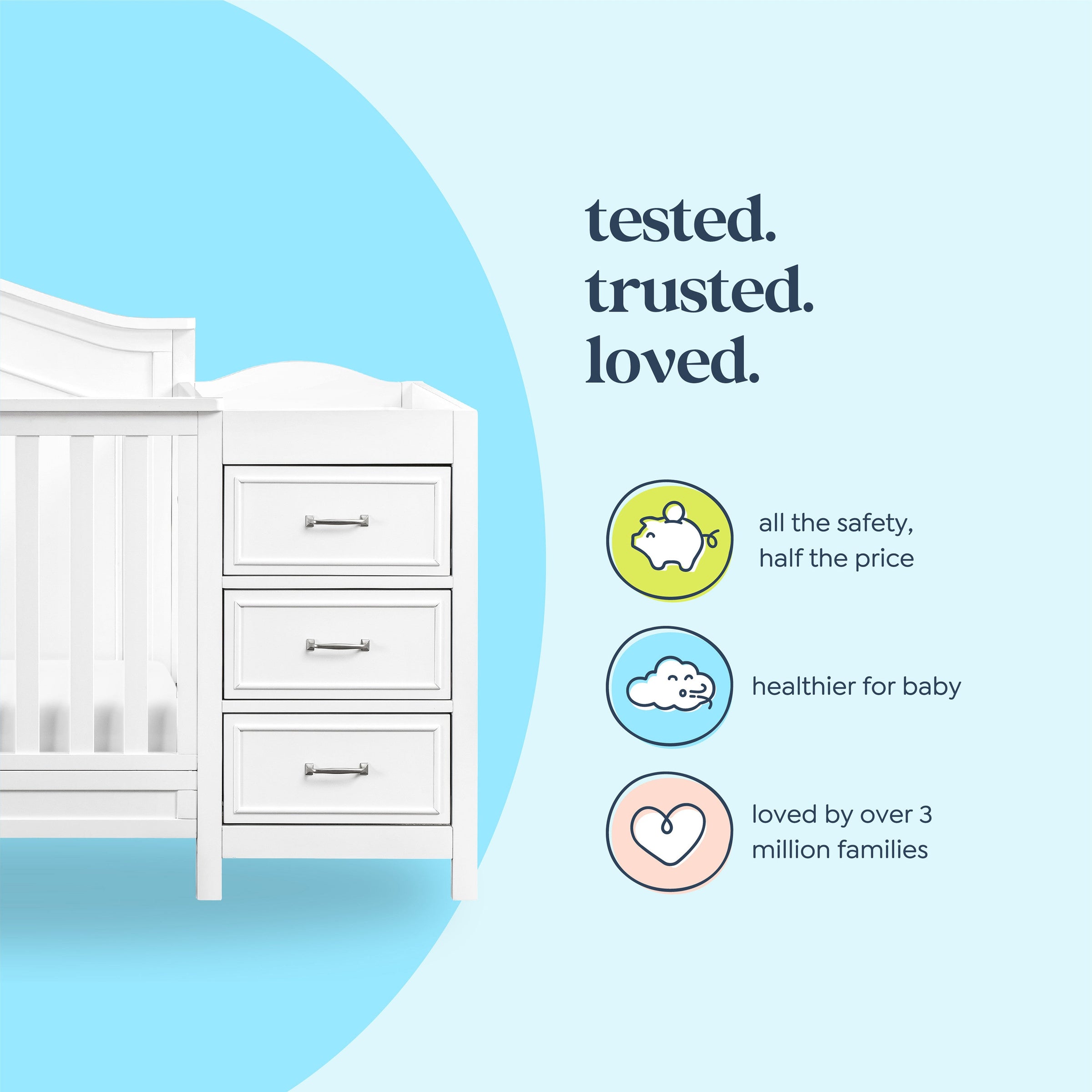 DaVinci Charlie 4-in-1 Convertible Crib and Changer Combo