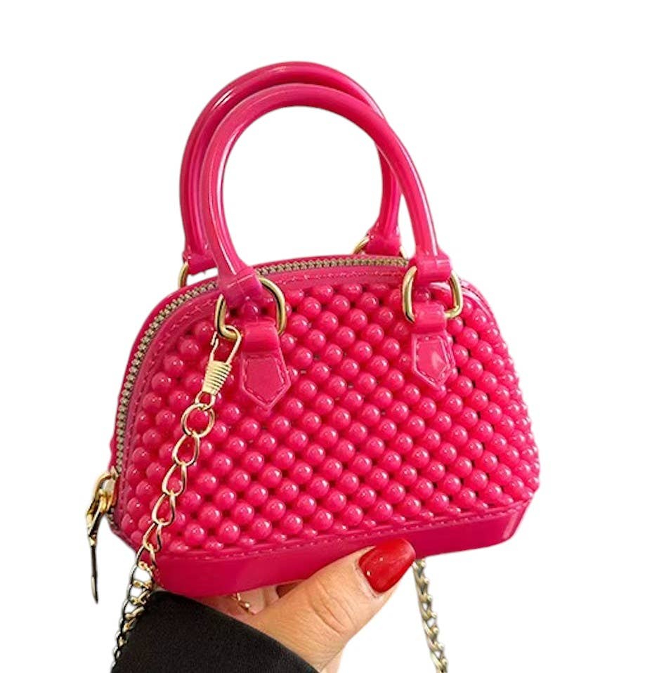 Mavi Bandz - Mini Jelly Bubble Bowler Purse with Crossbody Gold Chain