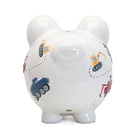 Child To Cherish® - White Construction Large Piggy Bank