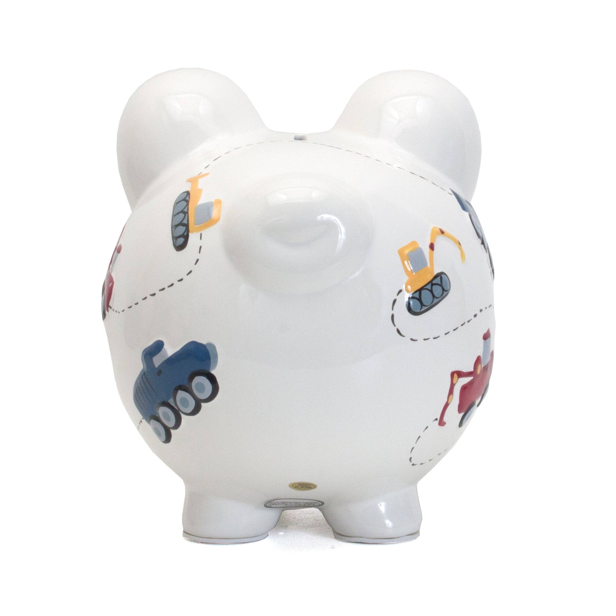 Child To Cherish® - White Construction Large Piggy Bank