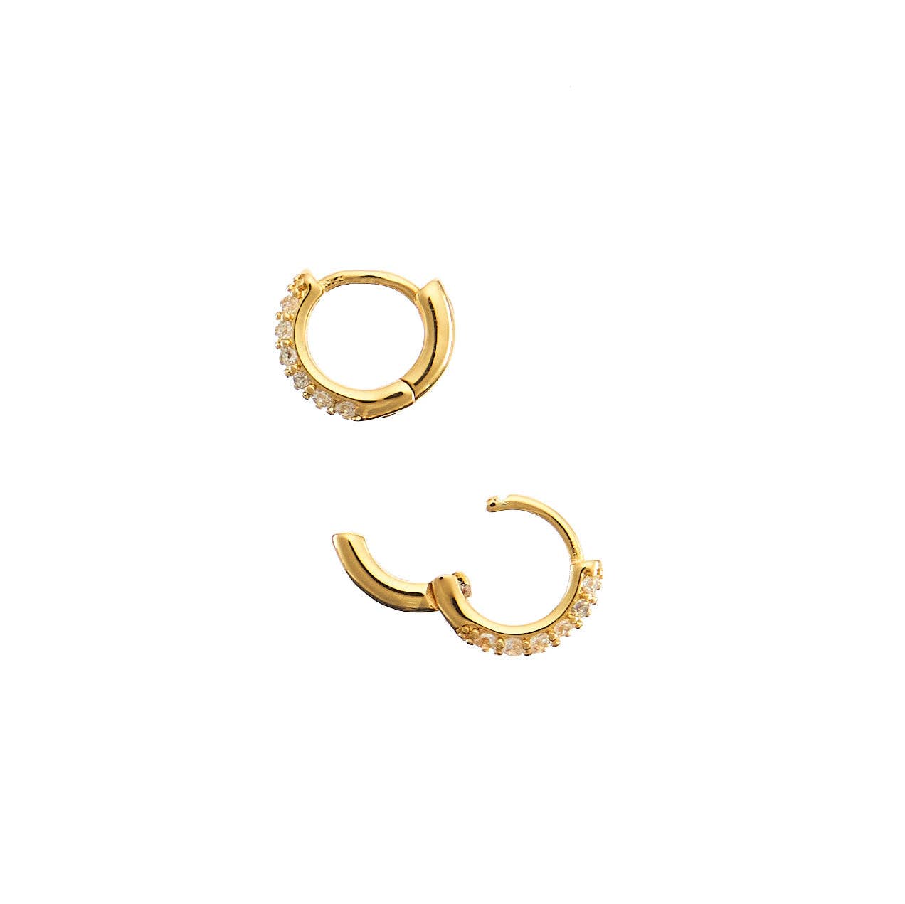 Brenda Grands Waterproof Jewelry - 18k Gold Crystal Huggies