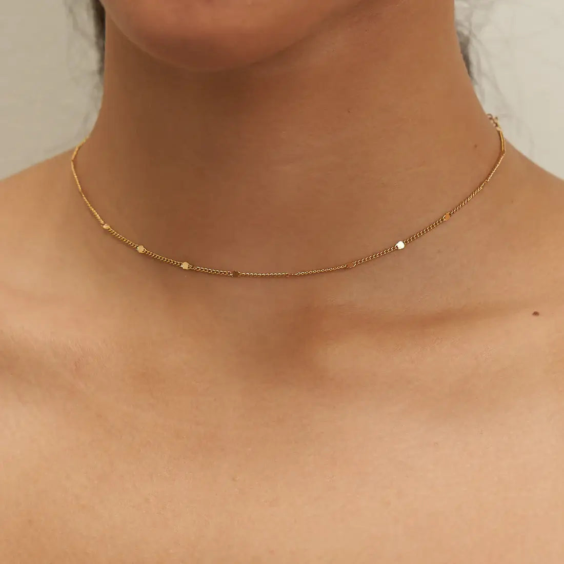 Brenda Grands Jewelry - 18K Gold Dainty Reflective Choker