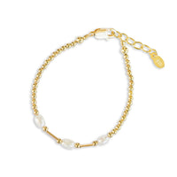 Cherished Moments Little Girls14K Gold-Plated Pearl Baby Bracelet for Kids