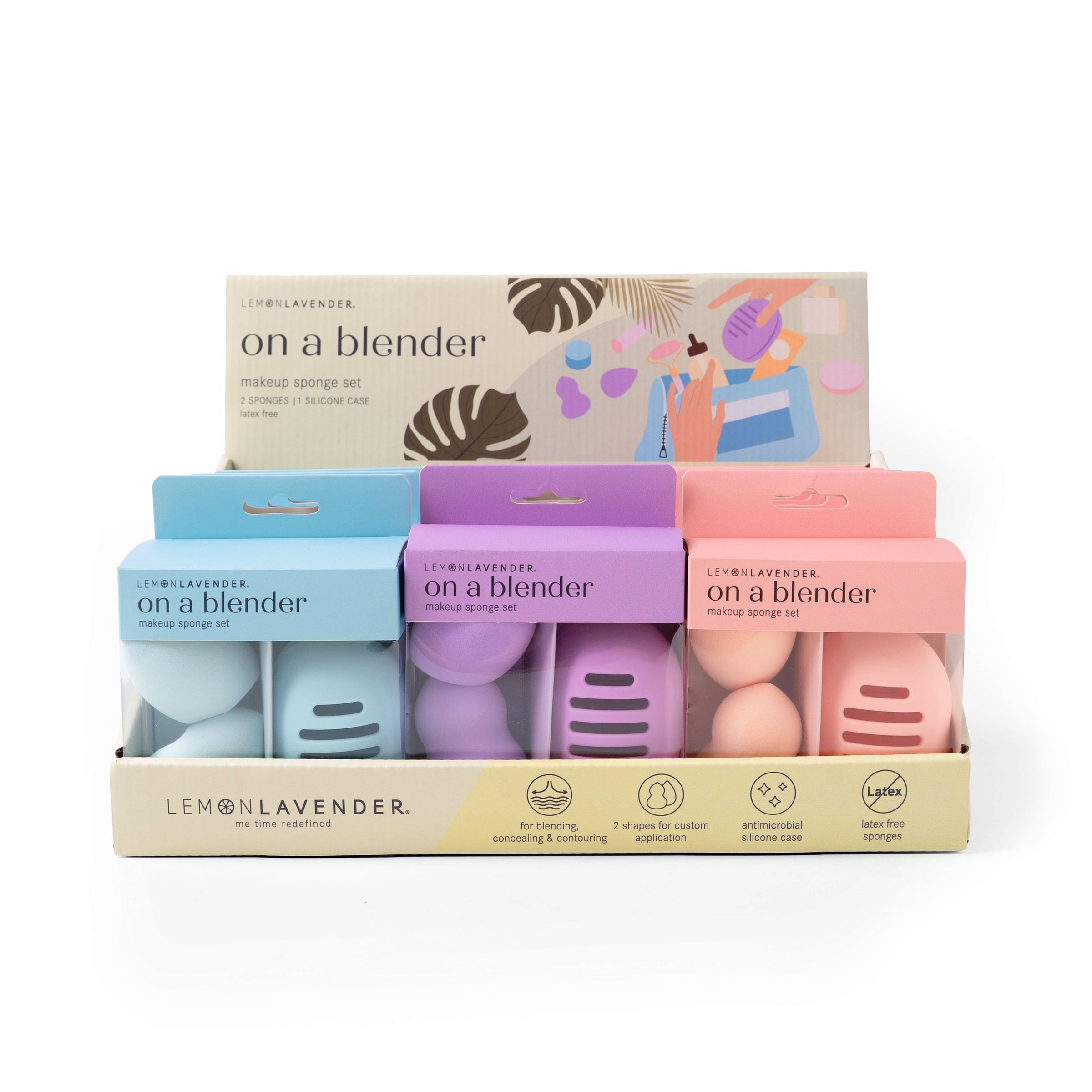 DM Merchandising - Lemon Lavender On a Blender Makeup Sponges and Case