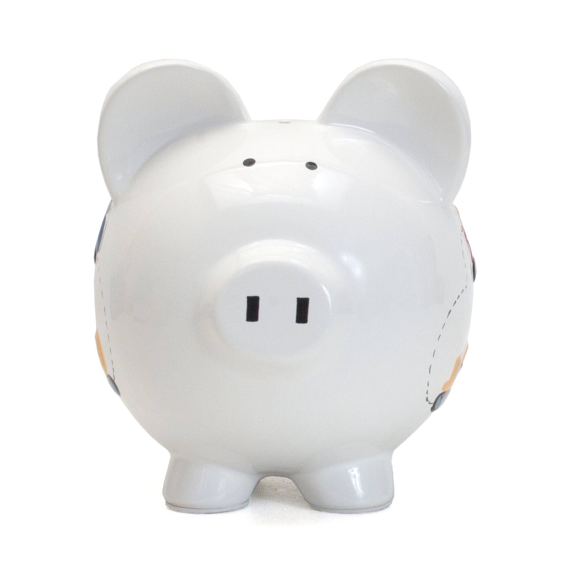 Child To Cherish® - White Construction Large Piggy Bank