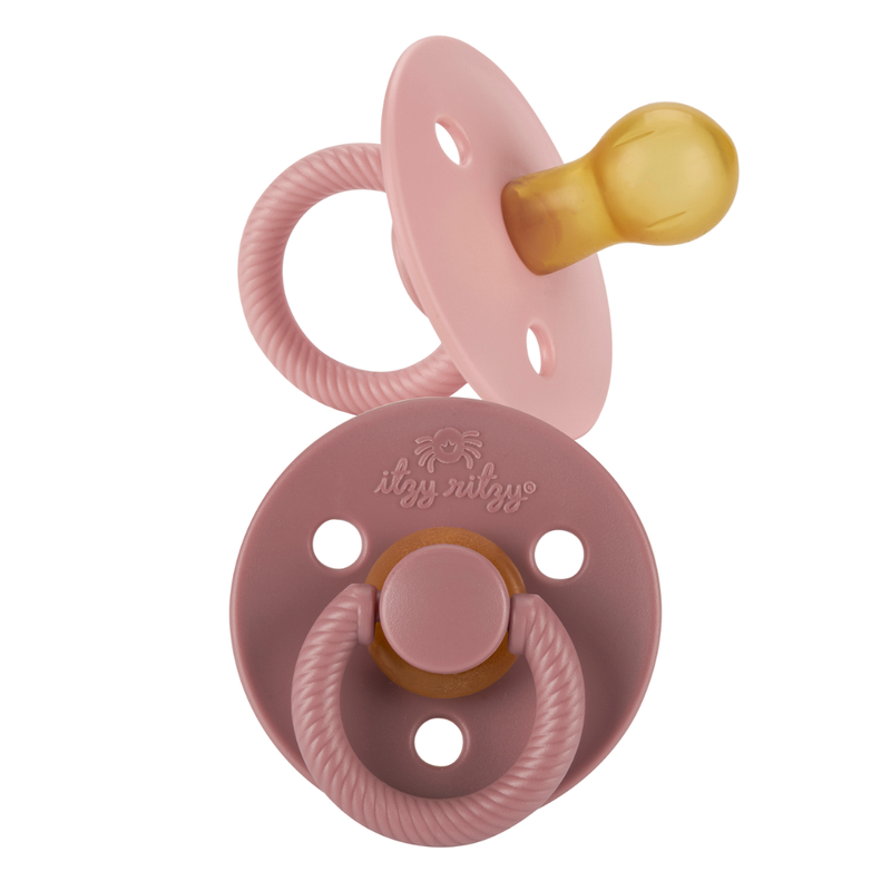 Itzy Ritzy Itzy Soother Natural Rubber Paci Sets: Blossom + Rosewood 6-18M