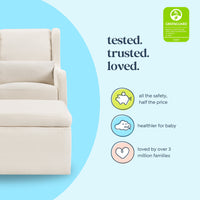 DaVinci Adrian Swivel Glider with Storage Ottoman | Water Repellent & Stain Resistant fabric