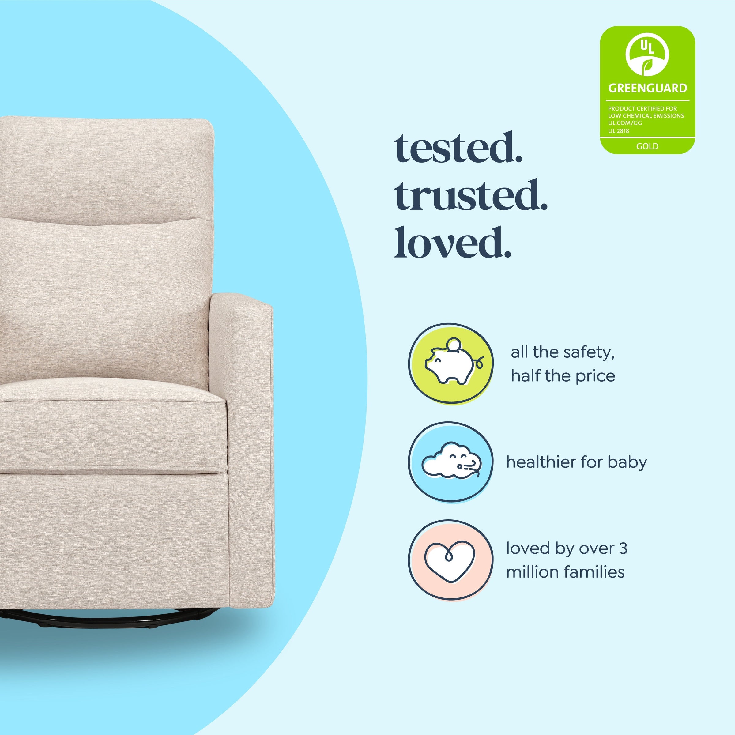 DaVinci Gabby Pillowback Swivel Glider