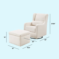 DaVinci Adrian Swivel Glider with Storage Ottoman | Water Repellent & Stain Resistant fabric