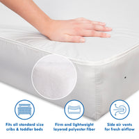 DaVinci Complete Slumber Waterproof Crib & Toddler Mattress | Firm support | GREENGUARD Gold Certified | Lightweight | Waterproof