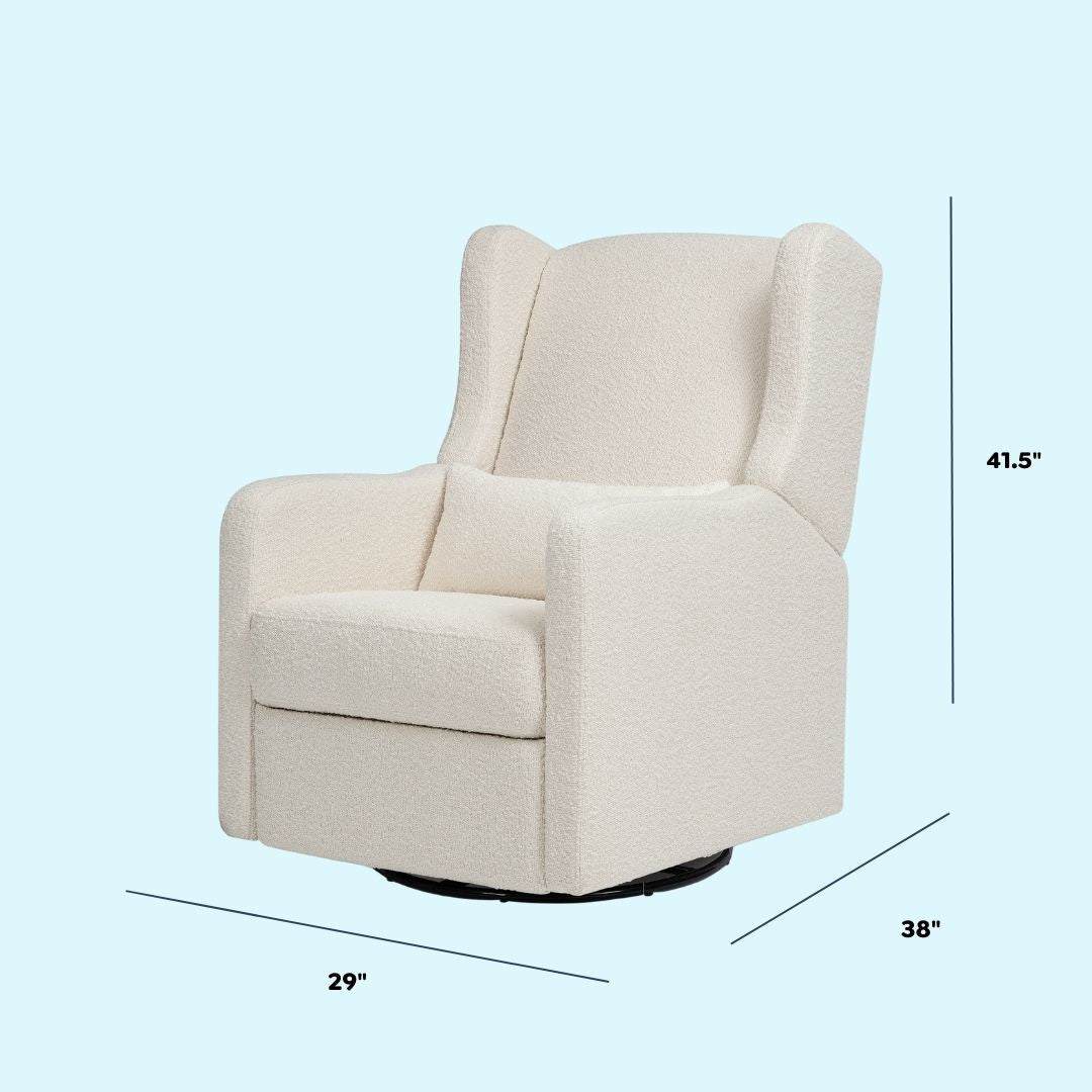 DaVinci Arlo Recliner and Swivel Glider | Ivory Boucle Fabric