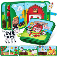 JoyCat 15-in-1 Farm Animals Montessori Busy Book