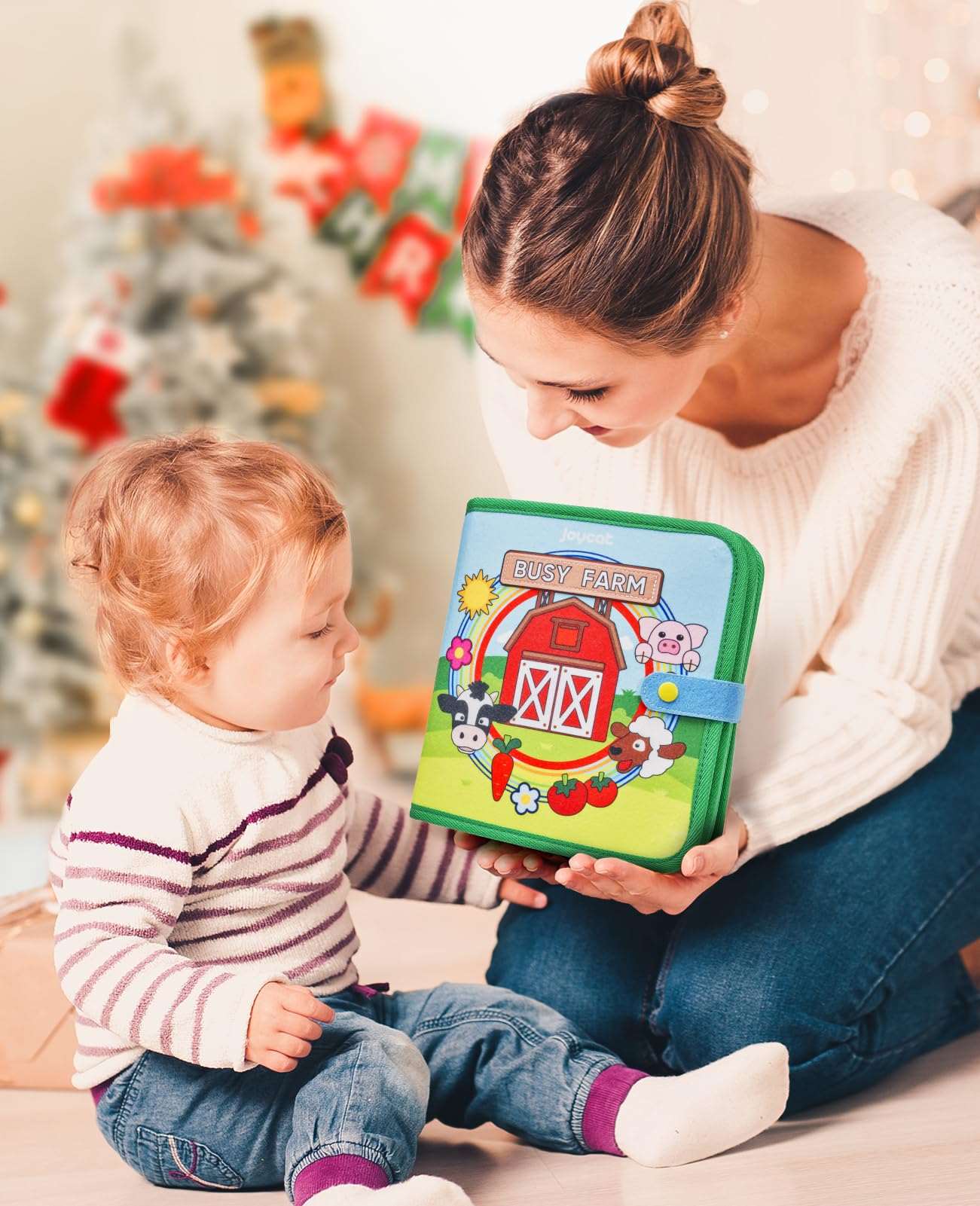 JoyCat 15-in-1 Farm Animals Montessori Busy Book