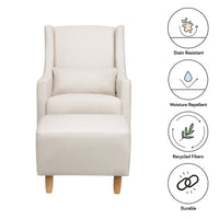 Babyletto Toco Swivel Glider and Ottoman in Eco-Performance Fabric | Water Repellent & Stain Resistant
