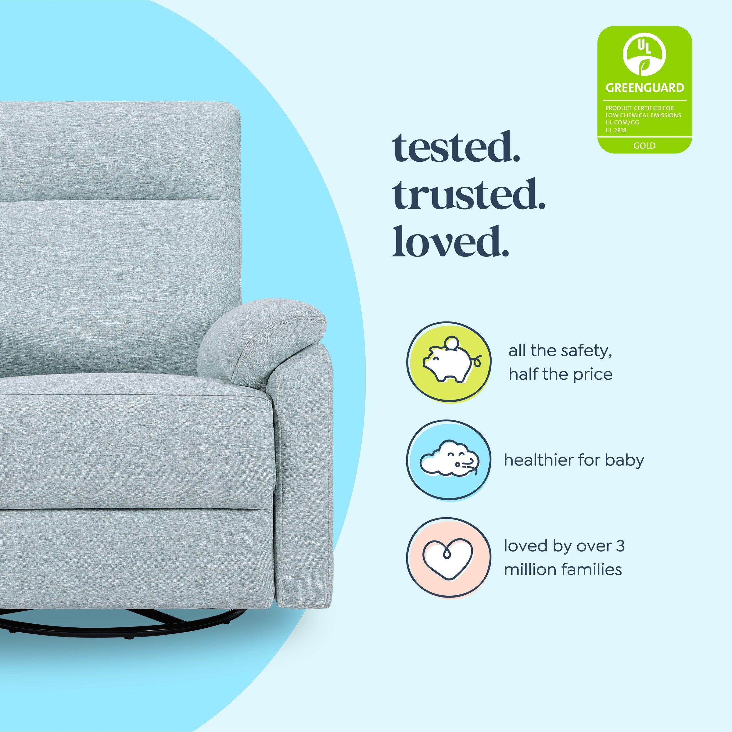 DaVinci Suzy Electronic Recliner and Swivel Glider | USB Charging Port