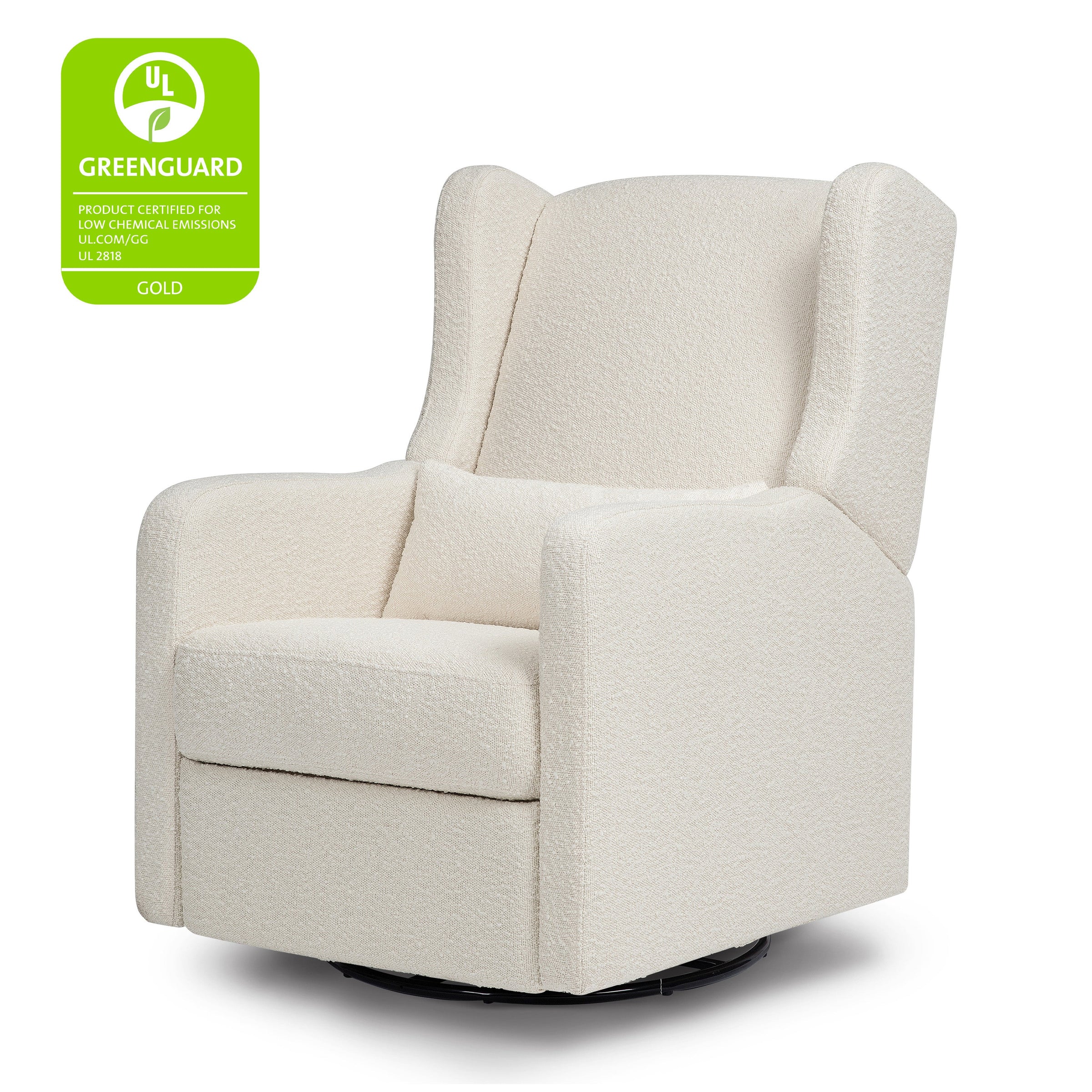 DaVinci Arlo Recliner and Swivel Glider | Ivory Boucle Fabric