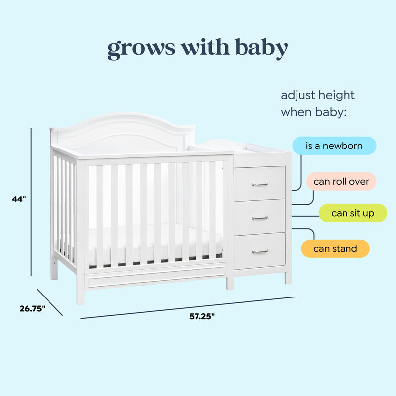 DaVinci Charlie 4-in-1 Convertible Mini Crib & Changer