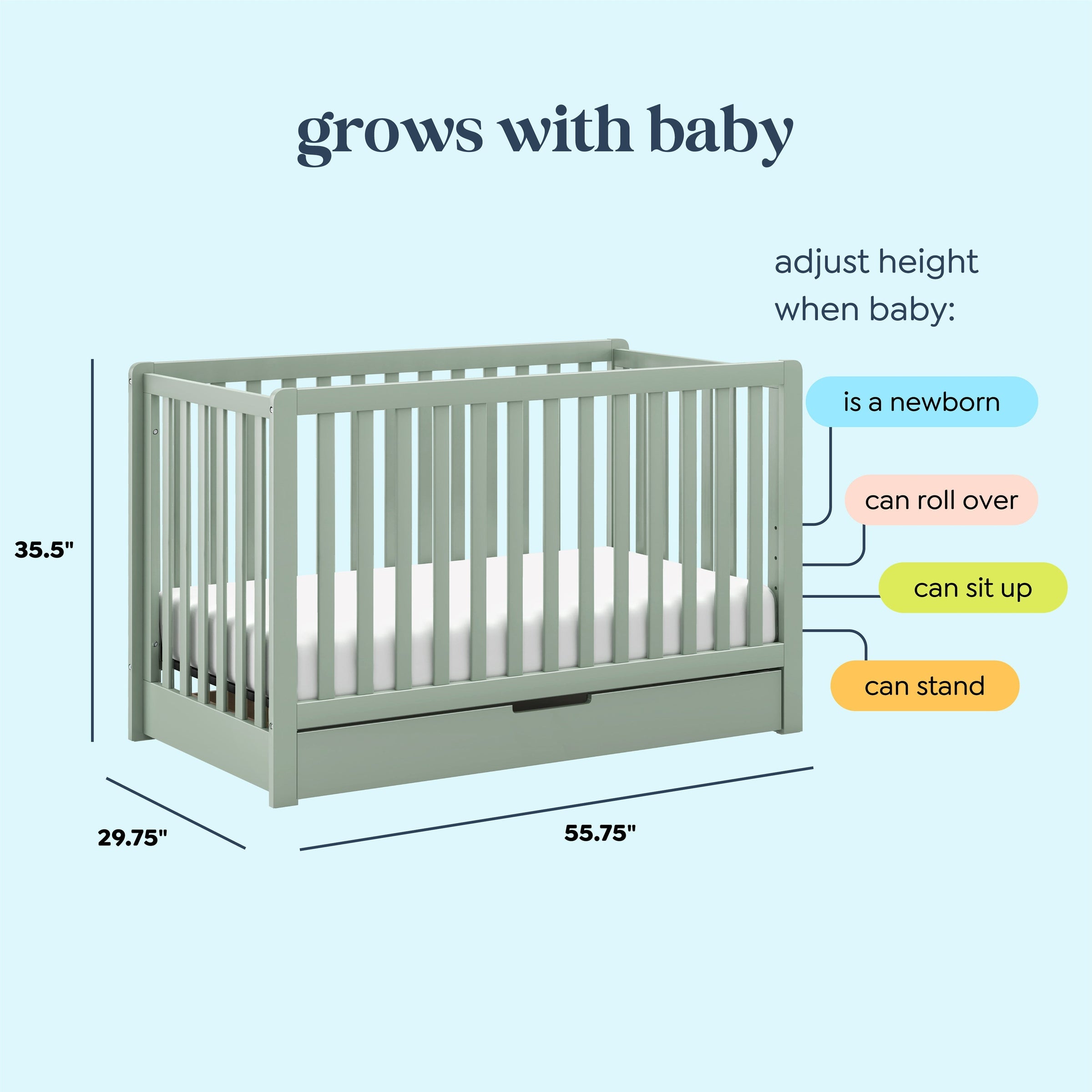 DaVinci Colby 4-in-1 Convertible Crib with Trundle Drawer