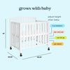 DaVinci Dylan Folding Portable 3-in-1 Mini Crib