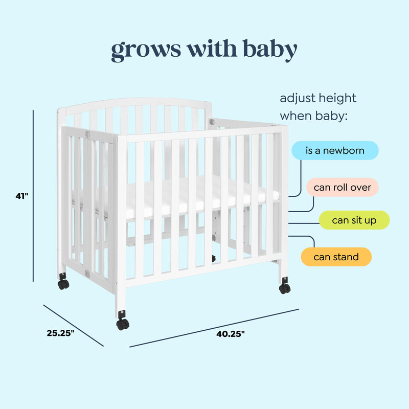 DaVinci Dylan Folding Portable 3-in-1 Mini Crib