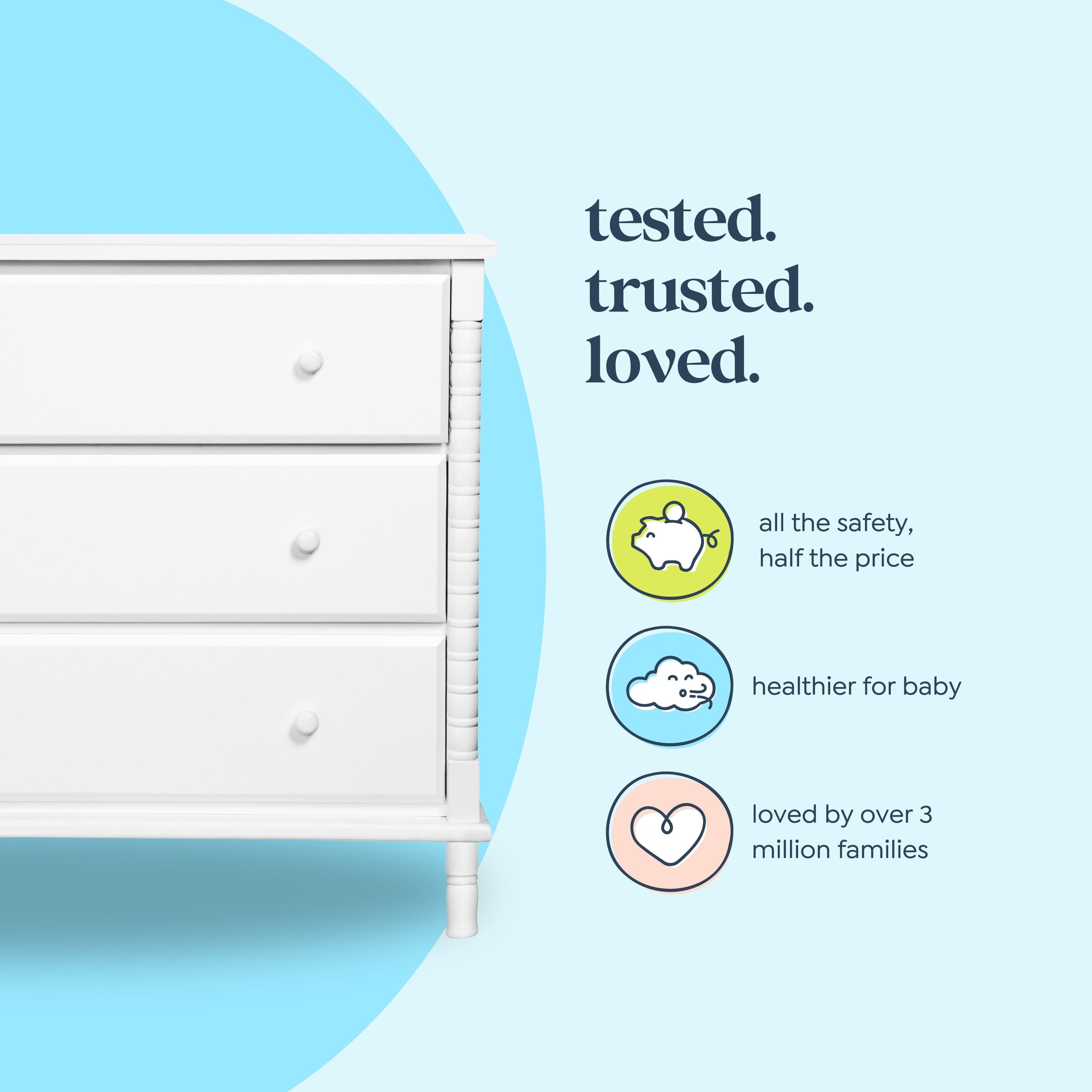 DaVinci Jenny Lind Spindle 3-Drawer Dresser