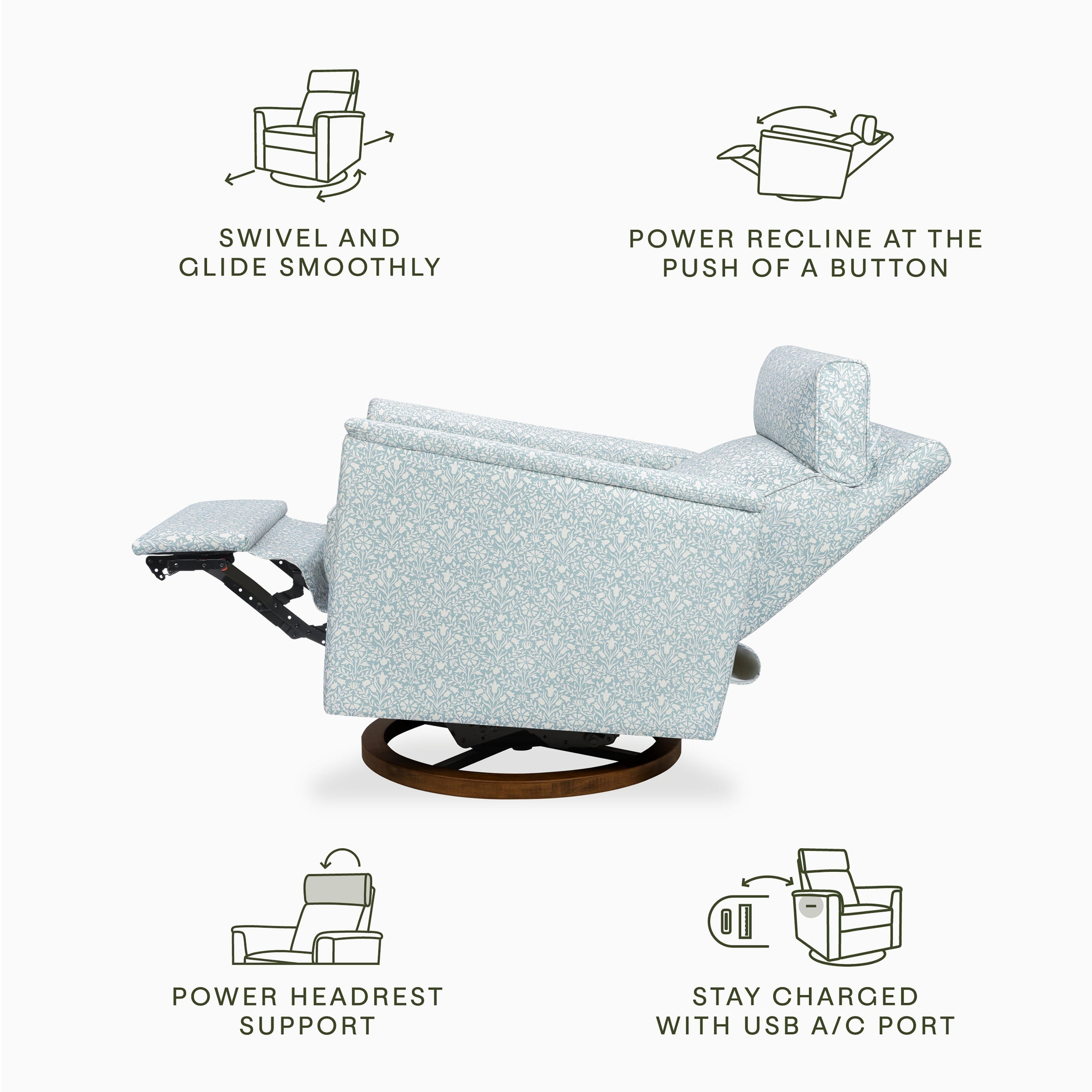 Morris & Co. x Namesake Willa Plus Power Glider Recliner w/ Power Headrest