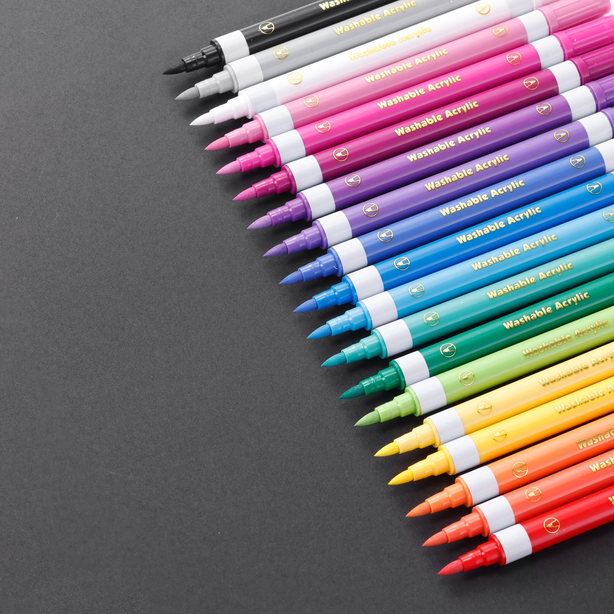 The Pencil Grip Magic Stix, Double-Ended Washable Acrylic Markers– Dual Tip (Bullet + Fine), 24 Pack