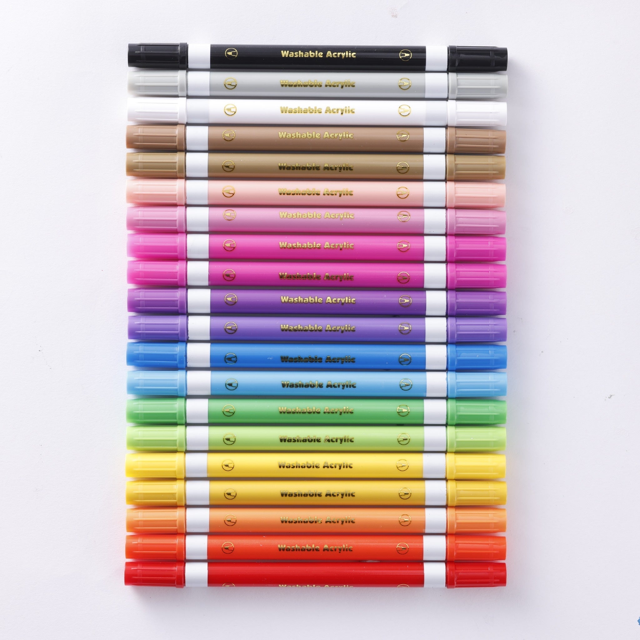 The Pencil Grip Magic Stix, Double-Ended Washable Acrylic Markers– Dual Tip (Bullet + Fine), 24 Pack
