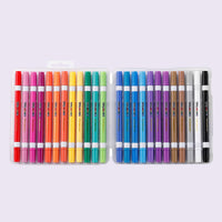 The Pencil Grip Magic Stix, Double-Ended Washable Acrylic Markers– Dual Tip (Bullet + Fine), 24 Pack