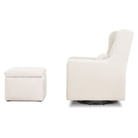 DaVinci Adrian Swivel Glider with Storage Ottoman | Water Repellent & Stain Resistant fabric