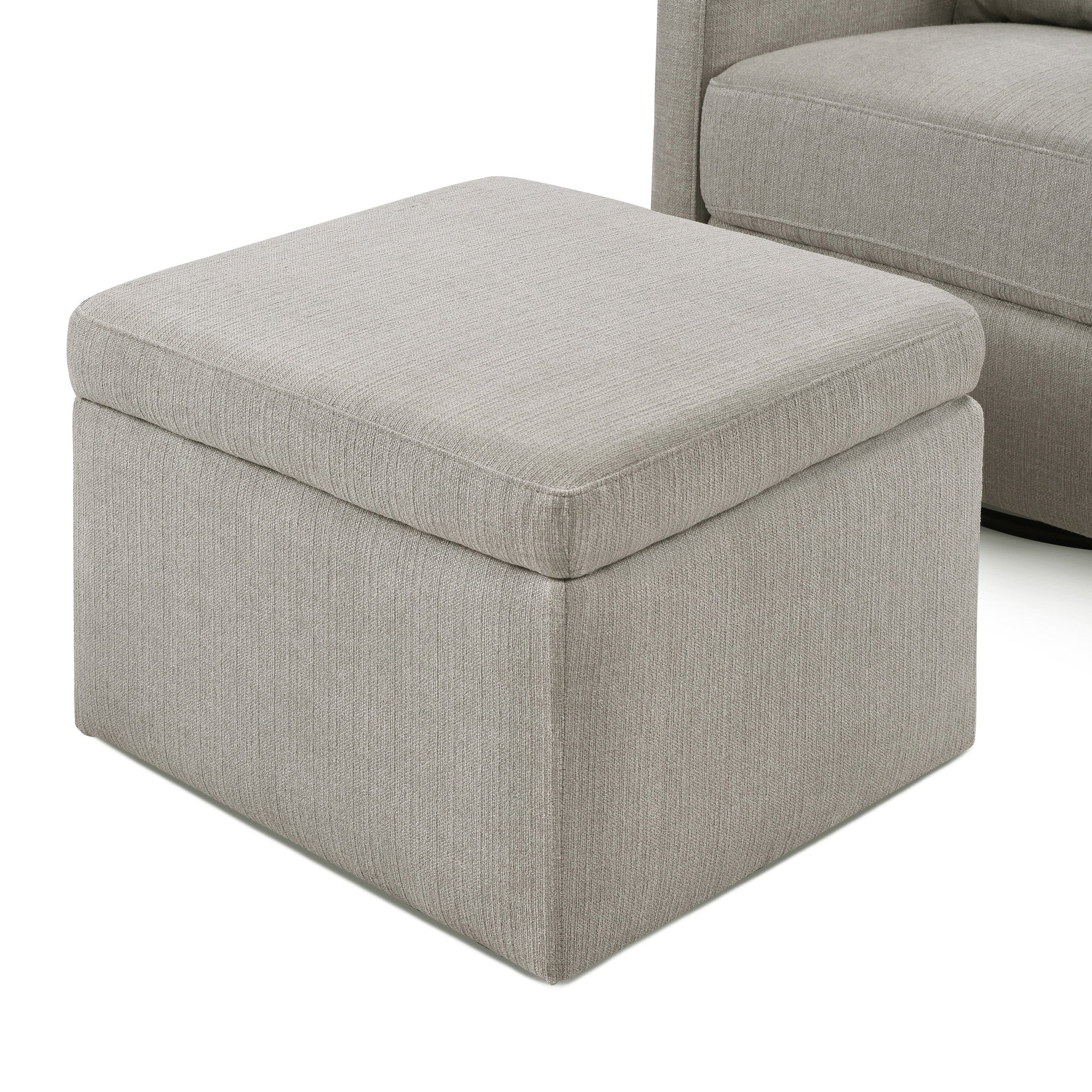 DaVinci Adrian Swivel Glider with Storage Ottoman | Water Repellent & Stain Resistant fabric
