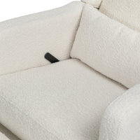 DaVinci Arlo Recliner and Swivel Glider | Ivory Boucle Fabric