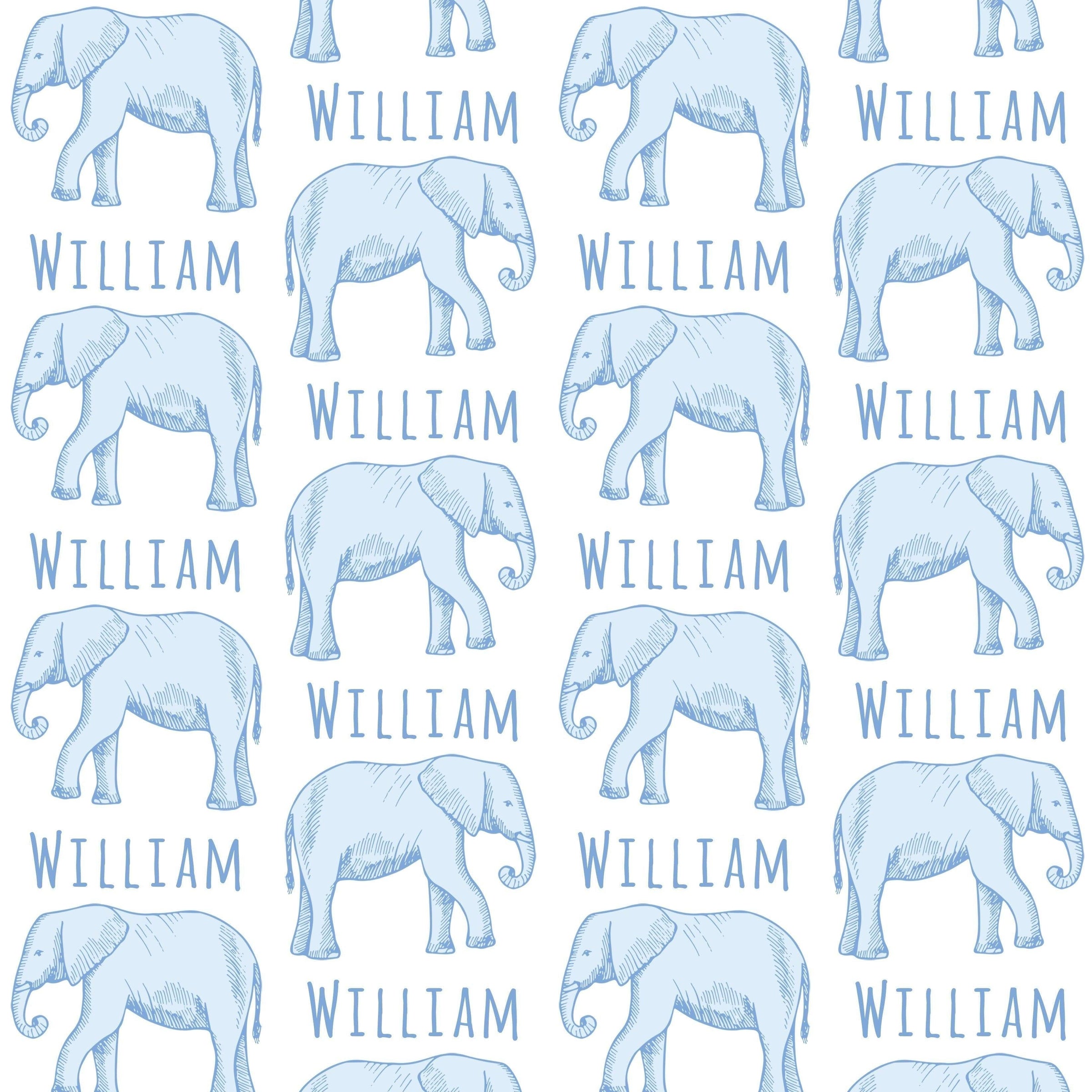 Sugar + Maple Plush Minky Fleece Personalized Blanket | Elephant