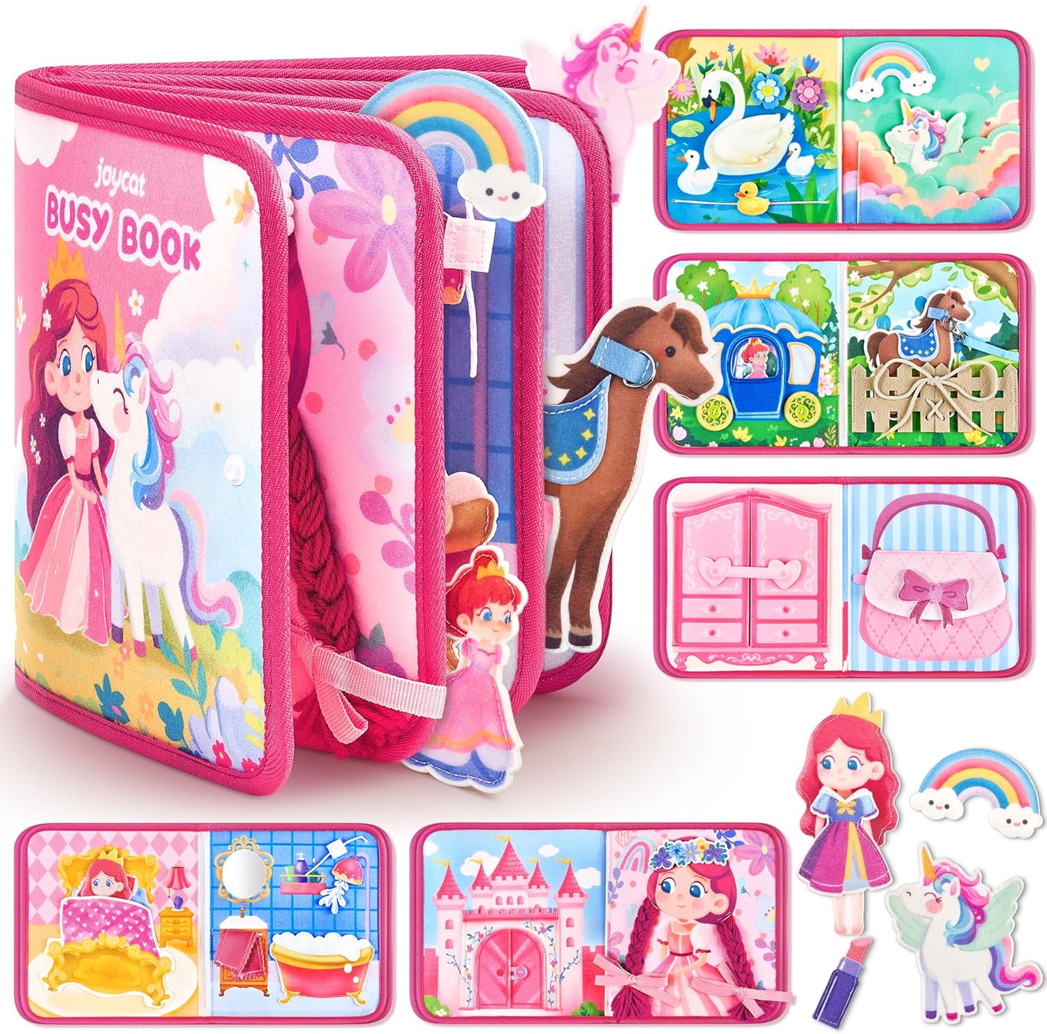 JoyCat 15-in-1 Princess Kids Montessori Busy Book