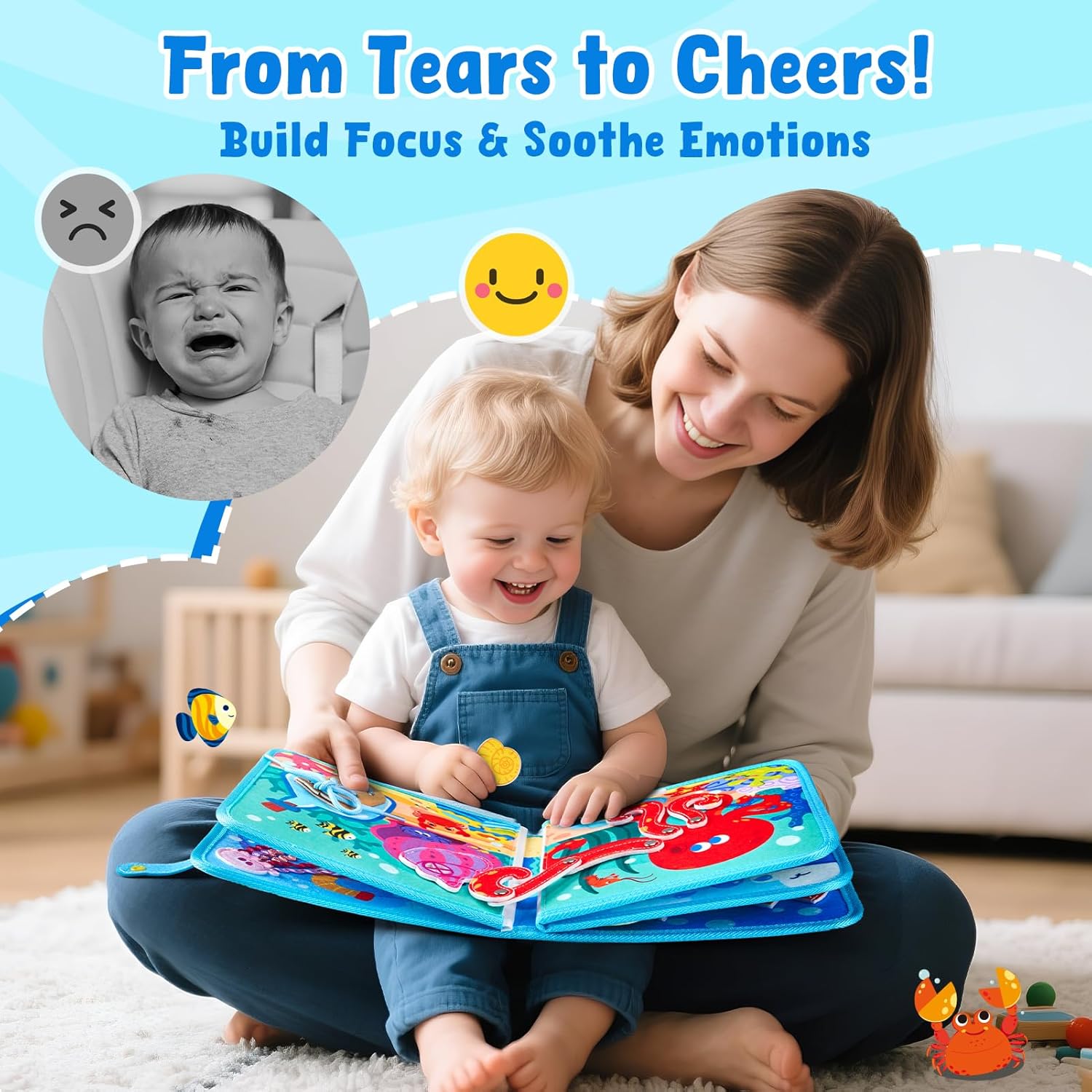 JoyCat 15-in-1 Ocean Friends Montessori Busy Book
