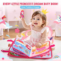 JoyCat 15-in-1 Princess Kids Montessori Busy Book