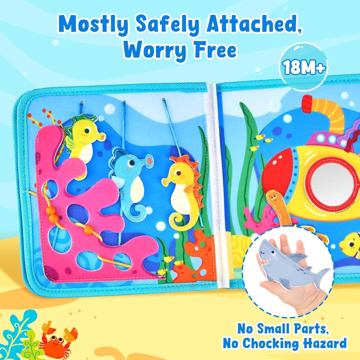 JoyCat 15-in-1 Ocean Friends Montessori Busy Book