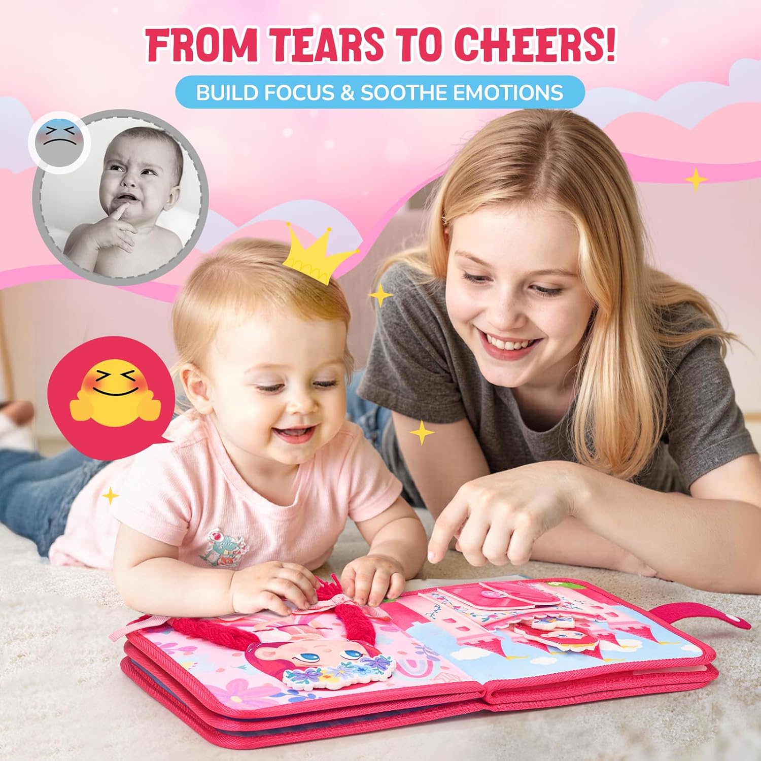 JoyCat 15-in-1 Princess Kids Montessori Busy Book