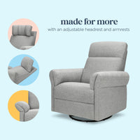 DaVinci Suzy Flex Recliner and Swivel Glider | Adjustable Headrest and Armrests