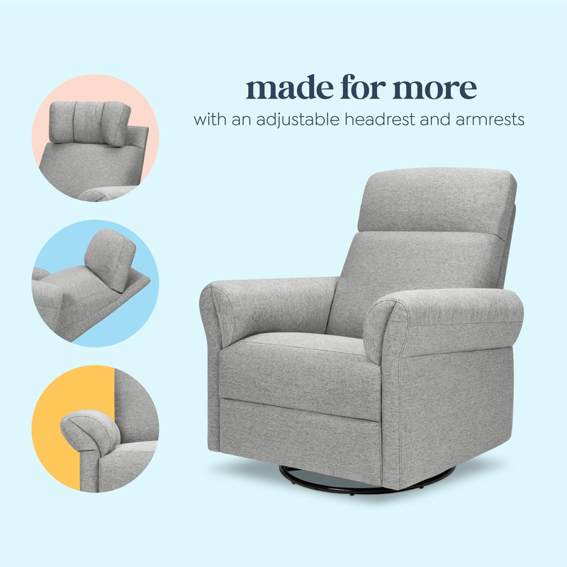DaVinci Suzy Flex Recliner and Swivel Glider | Adjustable Headrest and Armrests