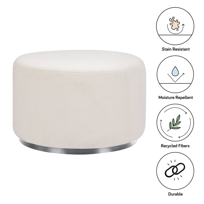 Babyletto Tuba Gliding Ottoman in Eco-Performance Fabric | Water Repellent & Stain Resistant