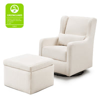 DaVinci Adrian Swivel Glider with Storage Ottoman | Water Repellent & Stain Resistant fabric