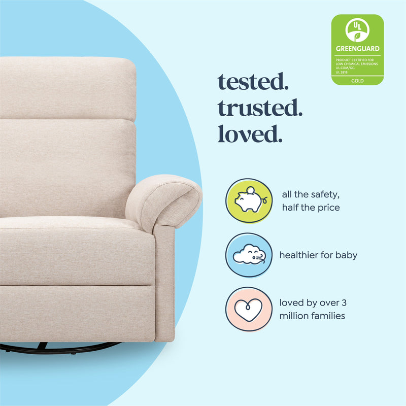 DaVinci Suzy Flex Recliner and Swivel Glider | Adjustable Headrest and Armrests