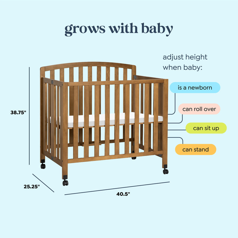 DaVinci Dylan Folding Portable 3-in-1 Mini Crib