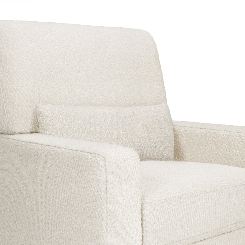 Namesake Crawford Pillowback Comfort Swivel Glider | Boucle with Tassel Fringe