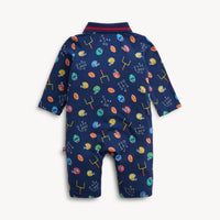 Magnetic Me First Down Fun Modal Long Sleeve Polo Romper