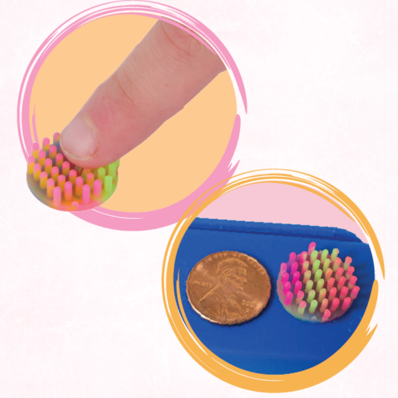 The Pencil Grip Silicone Mini Zen Dots, Neon, Textured Fidget Strips, 15 Pack
