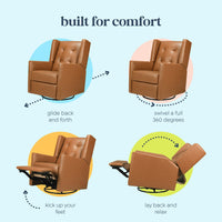 DaVinci Maddox Recliner and Swivel Glider in Vegan Leather